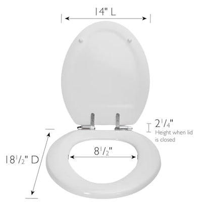 Design House Dalton Elongated Toilet Seat, White | Surface, Traditional, Wood, Hardware, 544288 - color: White