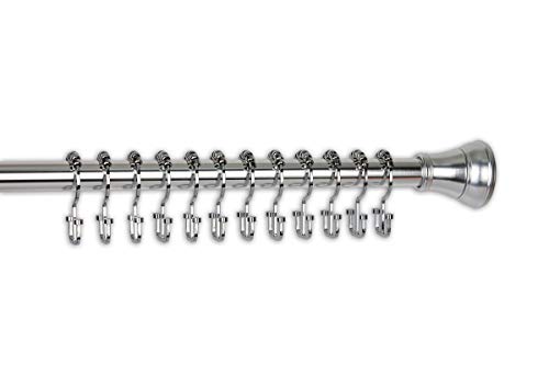 HK1SS Deco Flat Double Roller Shower Curtain Hooks; Chrome - color: Chrome