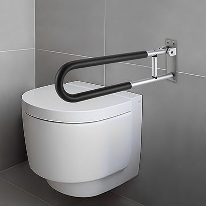Foldable Toilet Grab Bar 23.6 inch, 120kg Capacity, Wall Mounted Toilet Safety Support for Handicap Elderly Seniors Disabled, Handicap Safety Rail Bathtub Grab Bars Rails