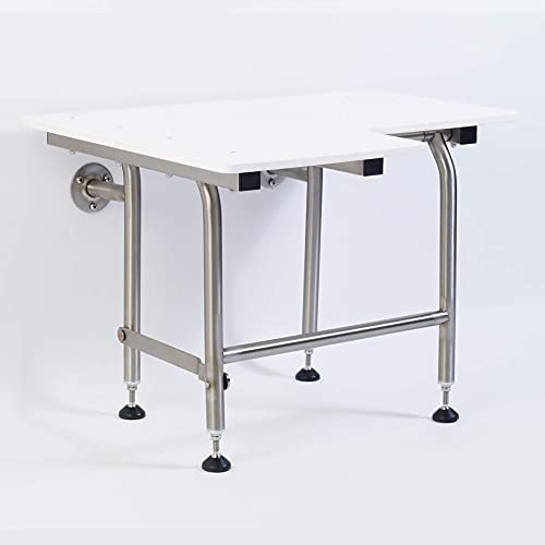 Shower Seat HDP with Legs, ADA Heavy Duty Shower Chair for Inside Shower 600lbs | 304 Stainless Steel | Shower Chair for Elderly and Disabled | Folding Shower Seat Wall Mounted | 30" x21” Right Hand - size: 30 Right