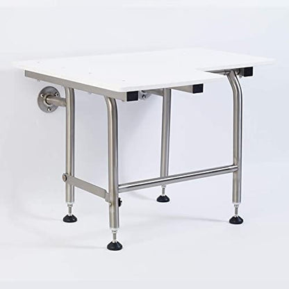 Shower Seat HDP with Legs, ADA Heavy Duty Shower Chair for Inside Shower 600lbs | 304 Stainless Steel | Shower Chair for Elderly and Disabled | Folding Shower Seat Wall Mounted | 30" x21” Right Hand - size: 30 Right