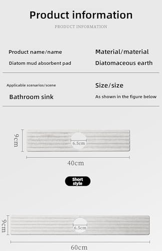 Bathroom Sink Drying Pad with Water Faucet Holder, Quick-Dry Diatomite Mat, Kitchen Counter Organizer (Grey) - color: Gray