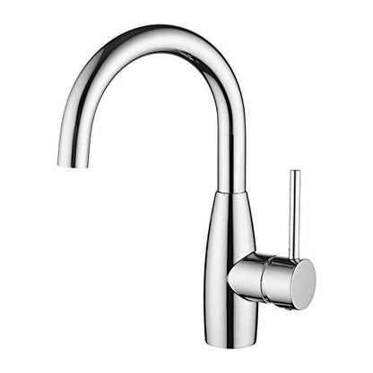 CREA Bar Sink Faucet Bathroom Faucets Single Hole Handle Chrome with Deck Plate Prep Wet Utility Small Mini Faucet for Marine Vessel Outdoor Farmhouse Vanity Lavatory - color: Chrome-1
