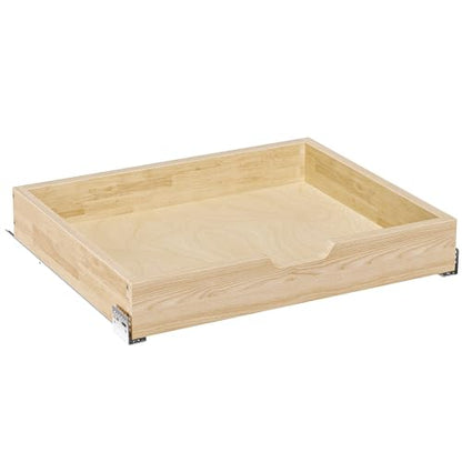 Pull Out Cabinet Organizer, 25.5 in W x 21 in D Solid Wood Slide Out Drawer, Soft Close Sliding Shelf, Bottom or Side Mount for Kitchen Pantry Bathroom, Fits 26.5 in Cabinet Opening - size: 25½” W × 4"H x 21” D