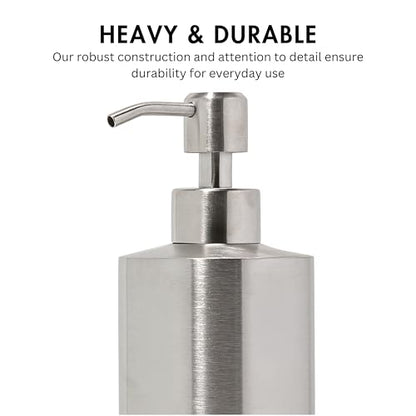 Silver Round Stainless Steel Soap Dispenser, 15 oz - color: Silver
