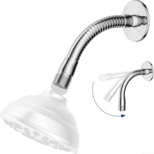 Adjustable Shower Arm Extension Stainless Steel Swivel Adapter for Rain Head - Chrome Finish 1/2 Inch IPS Thread Bathroom Upgrade