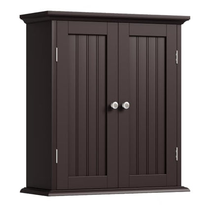 ChooChoo Bathroom Wall Cabinet with 2 Doors, Over The Toilet | 8.8"D x 21.1"W x 24"H, Medicine Cabinet, Adjustable Shelves, Cupboard, Espresso - color: Espresso, size: 8.8"D x 21.1"W x 24"H