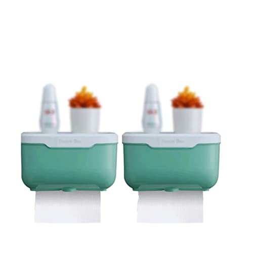 Stainless Steel Toilet Paper Holder，Recessed Toilet Paper Holder，Plastic Tissue Box Cover Tissue Cover with lid Bathroom Home Paper Holder Boxes Storage Box(Set F) - size: Set F