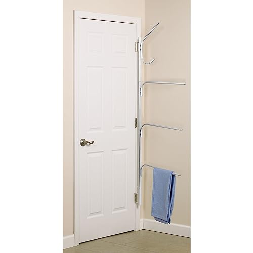 Household Essentials Hinge-It Clutterbuster Steel Valet Family Towel Bar, Silver - color: Silver