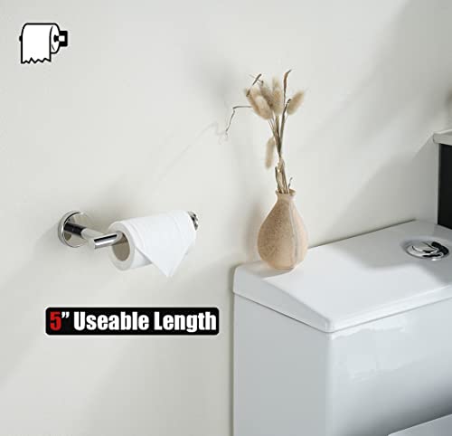 JQK Chrome Toilet Paper Holder, 5 Inch 304 Stainless Steel Thick 8mm Tissue Paper Dispenser for Bathroom, Hold Mega Rolls, Polished Chrome Wall Mount, TPH120-CH - color: Chrome, size: Knob