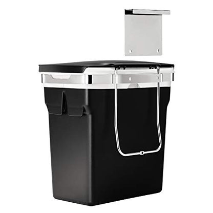 simplehuman 10 Liter / 2.6 Gallon In-Cabinet Trash Can Heavy-Duty Steel Frame, Black - size: 10L In-Cabinet