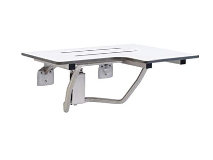Folding Shower Chair for Elderly and Disabled | ADA Folding Shower Seat Wall Mounted Holds up to 600 lbs | Phenolic Resin Shower Chair for Inside Shower 304 Stainless Steel | 32”x21” Left Hand - size: 32" Left Hand