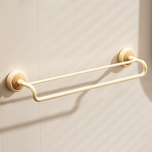 Double Pole No Drill Wall Mounted Towel Racks - Suction Cup Towel Bar for Bathroom Kitchen RV, Rustproof Stainless Steel Bathroom Hardware Set, Quick Setup Convenience(Yellow,45cm/17.7in) - color: Yellow, size: 45cm/17.7in