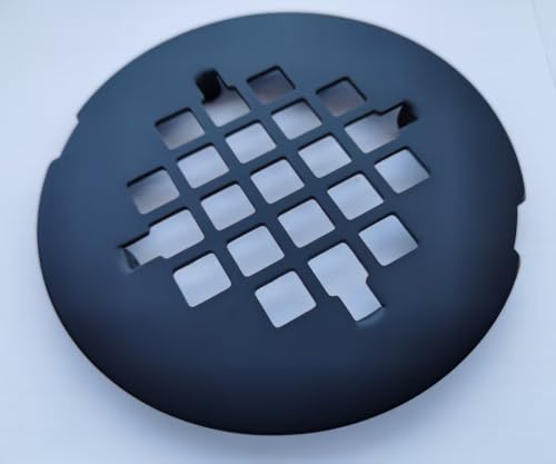 4-1/4 inches Snap-On Round Shower Drain Cover, Stainless Steel (Matte Black) - color: Matte Black