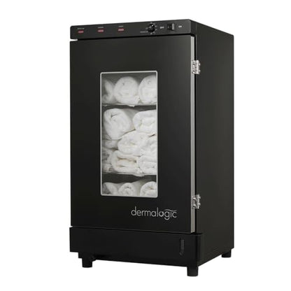 Dermalogic Towel Steamer 120G Glass Door, Black Finish Modern Design Towel Warmer for Massage Beauty Center Barber Nail Salon Spa Furniture Equipment