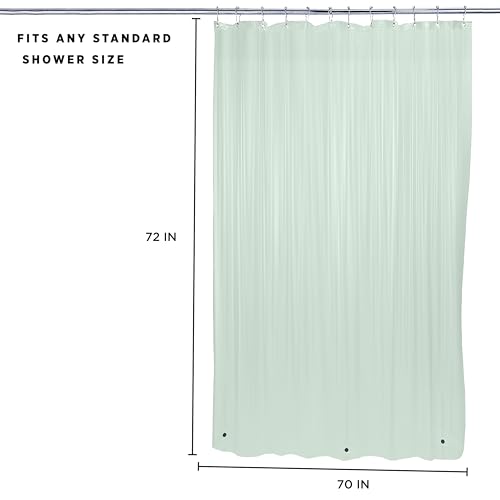 Bath Bliss 2 Pack PVC Heavy Weight Shower Curtain Liner | 4G | 70" x 72" | Rust Resistant Copper Grommets | Magnetic Hem | Mint - color: Mint