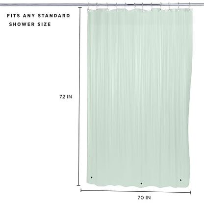 Bath Bliss 2 Pack PVC Heavy Weight Shower Curtain Liner | 4G | 70" x 72" | Rust Resistant Copper Grommets | Magnetic Hem | Mint - color: Mint