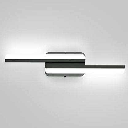 Ralbay Modern LED Black Vanity Light 24inch 24W Frosted Aluminum LED Matte Black Vanity Light for Bathroom Lighting Fixtures White Light 6000K - color: Black, size: 24 inch