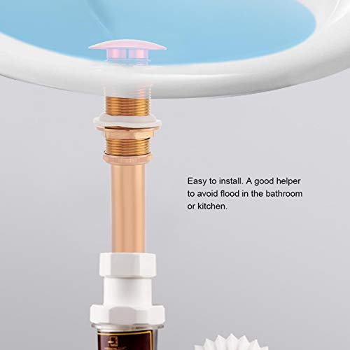 G1 1/4" Bathroom Sink Drain with Overflow Vessel Sink Lavatory Vanity Up Drain Stopper(Rose Gold)