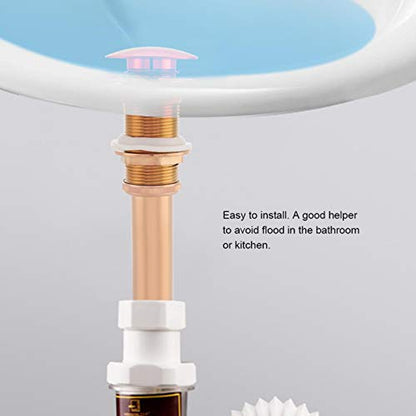 G1 1/4" Bathroom Sink Drain with Overflow Vessel Sink Lavatory Vanity Up Drain Stopper(Rose Gold)