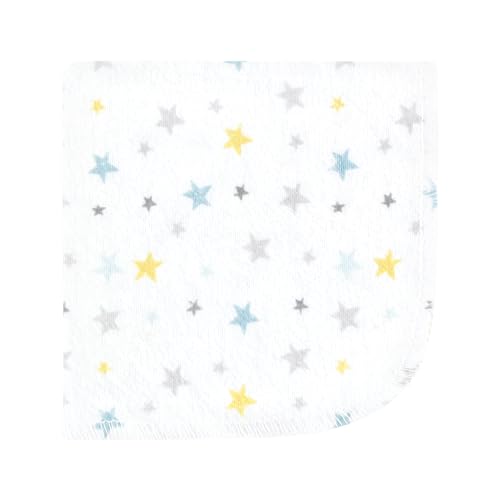 Hudson Baby Unisex Baby Flannel Cotton Poly Washcloths, Boy New Elephant 12Pk, One Size - color: Boy New Elephant 12pk
