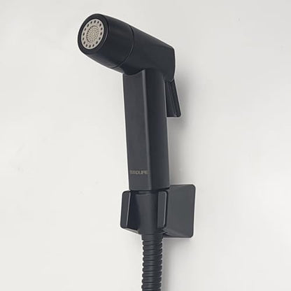 Handheld Bidet Sprayer for Toilet, Lockable Push Button, 2 Spray Modes, High Pressure ABS Bidet Sprayer Set with Hose & T-Valve, Easy Install – Black - color: Black Color
