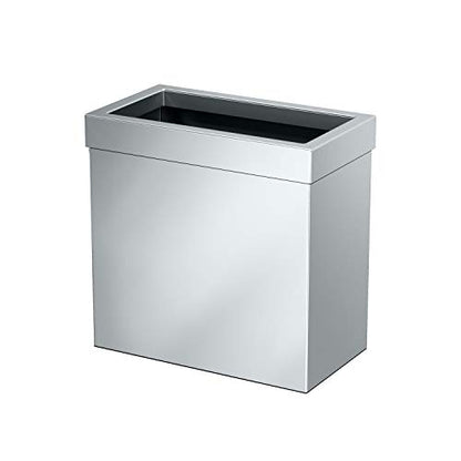 Gatco Small Bathroom Trash Can with Lid, Rectangle 3 Gallon Stainless Steel Wastebasket, Under Sink, Chrome, for Bathroom, Bedroom, Office (1916) - color: Silver