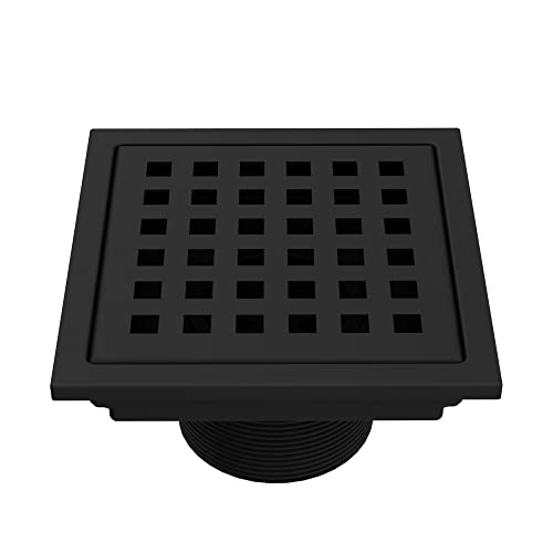 VIGO Elan 4.38 in. W x 4.38 in. L Square Shower Drain in Matte Black - VG07004MB - color: Matte Black, size: 4 in.