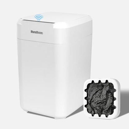 4.5 Gallon Smart Self-Sealing & Self-Changing Trash Can, 17L Automatic Motion Sensor Garbage Bin with Lid, Touchless Electric Wastebasket for Bathroom, Bedroom, and Office - White - size: 4.5 Gallon-Standard