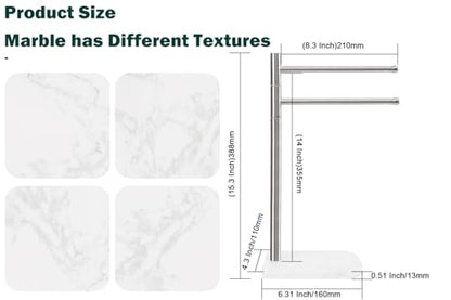 Hand Towel Holder, F-Shape Hand Towel Stand with Marble Base, Stainless Steel Swivel Hand Towel Rack Standing Towel Bar for Bathroom Kitchen Countertop, 2 Arms (Brushed Nickel) - color: Brushed Nickel