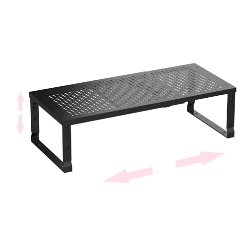 Metal Stackable Expandable Storage Shelf - Multi-Functional Home Storage Shelf, Suitable for Kitchen, Cabinet，Bathroom, Office, Garage, etc.（1PACK/Black/Large - color: 1pack/Black, size: Large