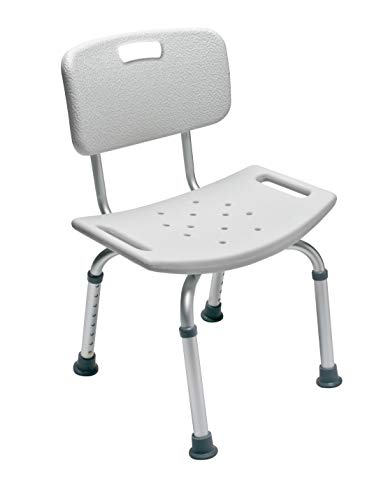 Graham-Field 7921KD-1 Lumex Shower Chair with Backrest, Adjustable-Height Bath Seat, Wide 20" Seat Supports, 350 lb.