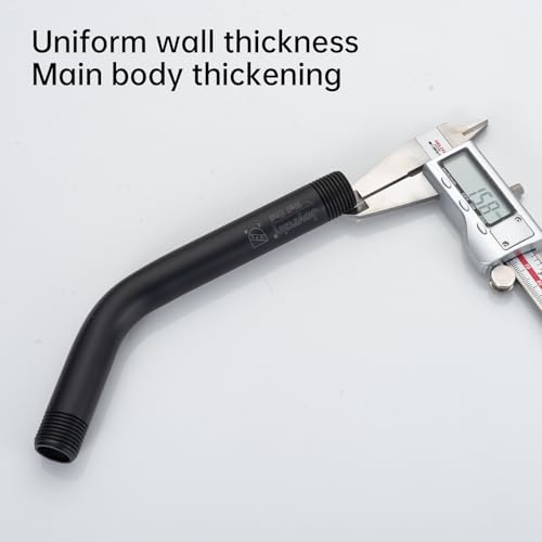 Joyrain Shower Arm with Flange, 304 Stainless Steel Extension Pipe for Fixed Shower Head, Wall-Mounted (6 inch and 8 inch Options) (Matte Black, 8 inch) - color: Shower Armm (8-In), size: Matte Black