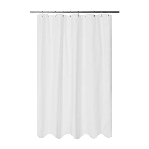 Embossed Microfiber Stall Shower Curtain Liner 54 x 72 inches, Soft Fabric Shower Curtain Washable and Water Repellent,54x72, White - color: White, size: 54"W x 72"L (Pack of 1)