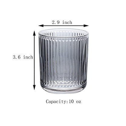 Gaolinci 2 Pcs Glass Tumbler Cup,Toothbrush Holder, Bathroom Cups, 10 oz - color: Grey, size: 10 oz