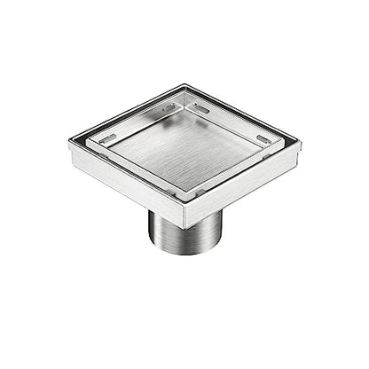 Neodrain 4" Brushed Square Shower Drain with Removable Tile Insert Grate | 304 Stainless Steel Tile Square Drain, Hidden Drain,Easy to Clean, Waterproof & Sturdy Shower Drain, CUPC Certified - color: Brushed, size: 4 IN