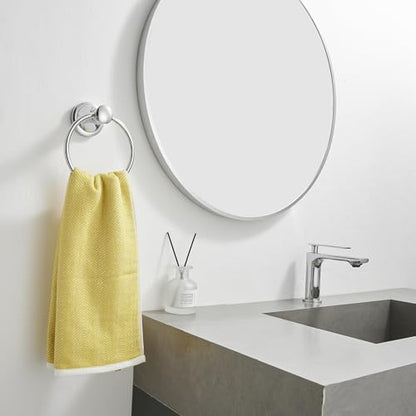 Towel Ring, Bathroom Hand Towel Holder Wall Mounted Polished Chrome | Modern Round, Heavy Duty Towel Rack Hanger, Hardware Accessory, SUS 304 Stainless Steel Rustproof for Bath, Kitchen, RV - color: Polished Chrome