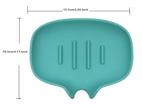 3 Pack Silicone Soap Dish, Self Draining Soap Holder, Sponge Holder, for Shower,Bathroom,Kitchen Sink Organizer (Gray,Green,White) - color: Gray,green,white