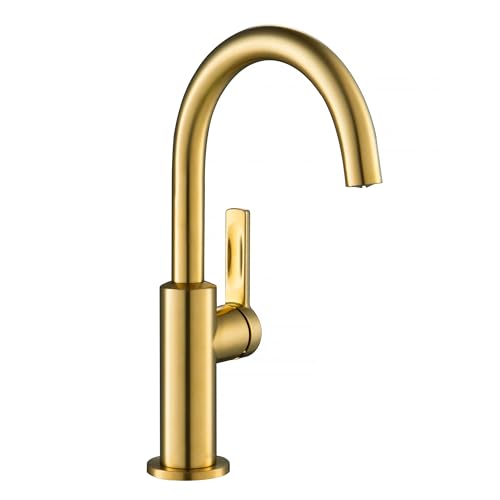 KRAUS Oletto Single Handle Kitchen Bar Faucet in Brushed Brass, KPF-2822BB - color: Brushed Bronze, style: Bar Faucet