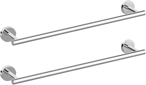 SEIDO 24 Inch Polished Chrome Towel Bar (2-Pack), Double Locking Anti-Drop Bathroom Towel Holder, SUS 304 Stainless Steel Towel Rack with 21" Usable Length, Complete Hardware, for Bathroom & Kitchen - color: Polished Chrome, size: 24 Inch (2 Pack)