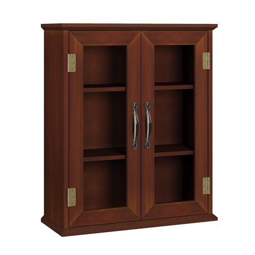 ChooChoo Bathroom Wall Cabinet, Medicine Cabinet with Acrylic Doors, Wall Mounted Over The Toilet Storage Cabinet with Adjustable Shelves for Bathroom, Kitchen, and Laundry Room, Walnut - color: Walnut