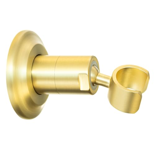 High Sierra® - Solid Metal Wall Mounted Holder for Handheld Shower Heads - Brushed Gold Finish - color: Brushed Gold
