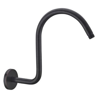 RANDOM S Shaped Shower Head Riser Pipe,Goose Neck Shower Arm 13 Inch Shower Head Extension Arm with Flange,Standard 1/2" Connection,Oil Rubbed Bronze.RD-91098-13ORB - color: Oil Rubbed Bronze