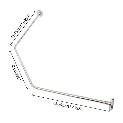 Shower Curtain Rod, Wall Mount Curved Shower Curtain Rod, Stainless Steel Shower Rod Tension Curtain Rod Rail for Bathroom, Bathtub, Dressing Room, Bedroom Silver