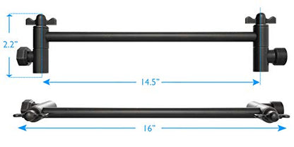 16-Inch Extra Long Shower Extension Arm. Solid Brass. Height/Angle Adjustable With a Unique Locking Gear for a Perfect Position Every time. Holds All Showerhead Sizes!! - color: Oil Rubbed Bronze
