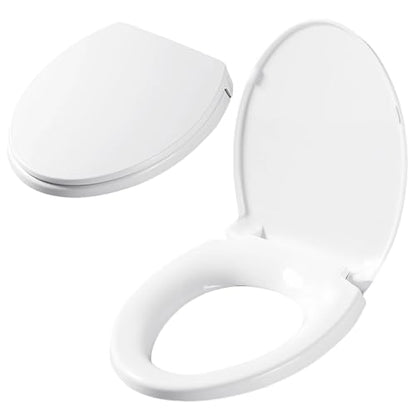 SS113/SS114 Toilet Seat Replacement Compatible with TOTO,Elongated Toilet Seat Soft Close,Traditional Toilet Seat Replacement,Toilet Lid Slow Close Quiet No Slam, Heavy Duty Elongated Toilet, White