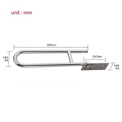 Grab Bars Handle Safety Support Hand Rails Grab Bar Stainless Steel U Type Foldable Handrail Rust Proof Polished Handle No-Slip Barrier-Free Bathroom Handrail Safety Handrail Toilet Rails for Elderly