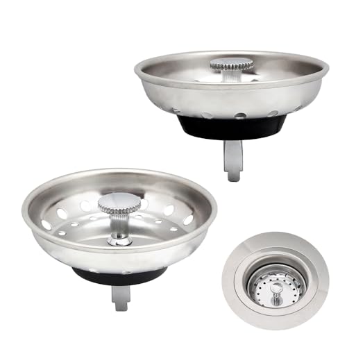 ZM 2 Pack Kitchen Sink Strainer and Stopper Replacement Basket, 3-1/2” - style: Strainer Replacement 2-Pack
