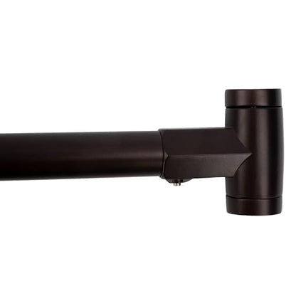 JS Jackson Supplies Single Curved Shower Rod, Metal Construction, Adjustable Between 36 to 61 Inches, Aluminum Rods and Zinc Mounting Hardware, Quality Modern Bathware, Bronze Finish - color: Bronze