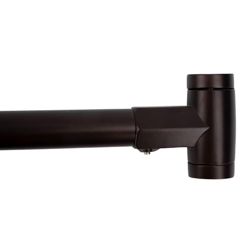 JS Jackson Supplies Single Curved Shower Rod, Metal Construction, Adjustable Between 36 to 61 Inches, Aluminum Rods and Zinc Mounting Hardware, Quality Modern Bathware, Bronze Finish - color: Bronze